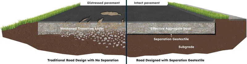 Geotextiles vs geogrids for separation