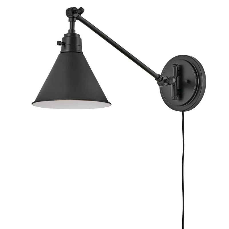 Arti Medium Swing Arm Single Light Sconce 3690BK