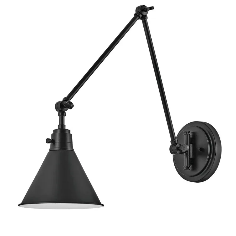 Arti Medium Swing Arm Single Light Sconce 3692BK