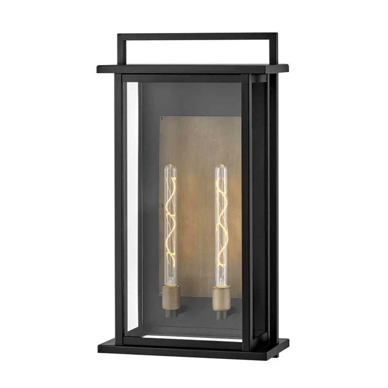 Langston Large Wide Wall Mount Lantern 24028BK