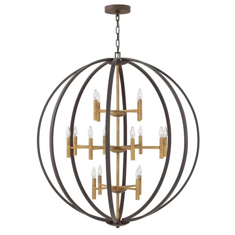 Euclid Double XL Three Tier Orb Chandelier 3464SB